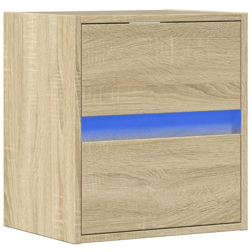 VidaXL Tv-wandmeubel met LED-verlichting 41x31x45 cm sonoma eikenkleur