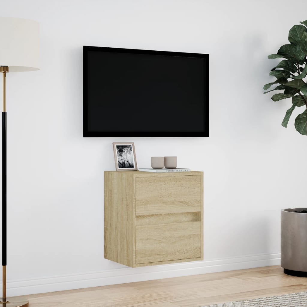 VidaXL Tv-wandmeubel met LED-verlichting 41x31x45 cm sonoma eikenkleur