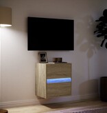 VidaXL Tv-wandmeubel met LED-verlichting 41x31x45 cm sonoma eikenkleur