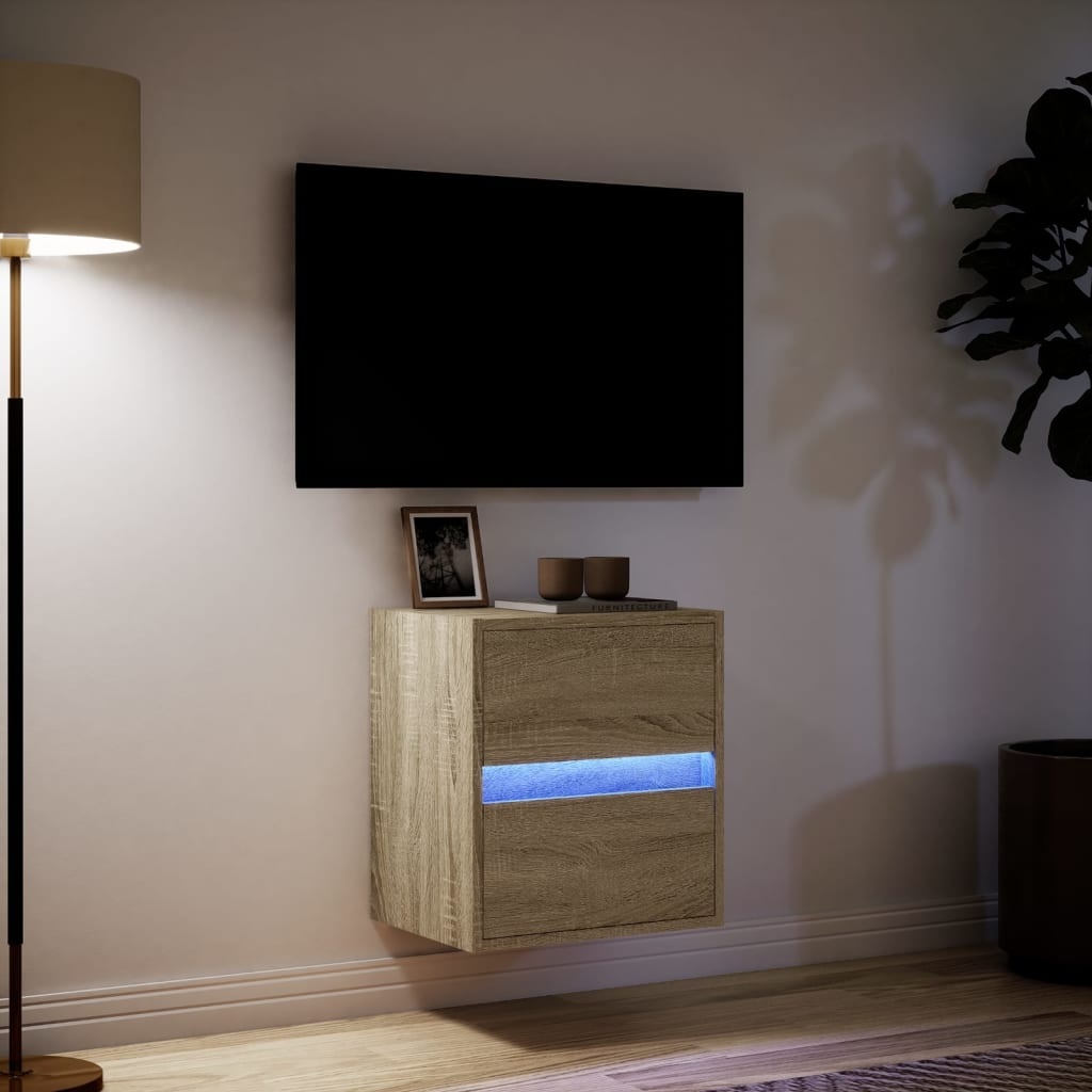 VidaXL Tv-wandmeubel met LED-verlichting 41x31x45 cm sonoma eikenkleur