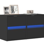 VidaXL Tv-wandmeubels met LED-verlichting 2 st 41x31x45 cm zwart