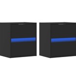 VidaXL Tv-wandmeubels met LED-verlichting 2 st 41x31x45 cm zwart