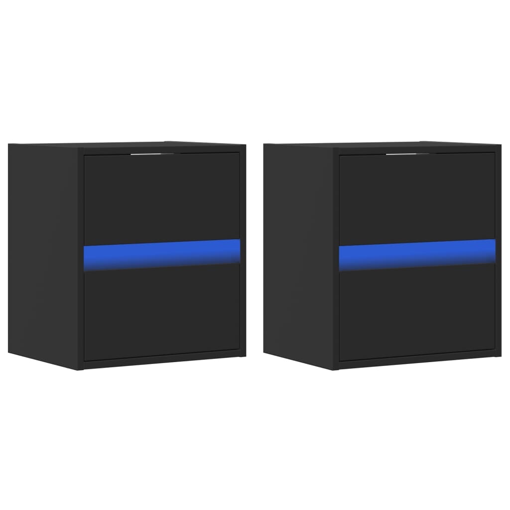VidaXL Tv-wandmeubels met LED-verlichting 2 st 41x31x45 cm zwart