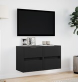 VidaXL Tv-wandmeubels met LED-verlichting 2 st 41x31x45 cm zwart