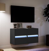 VidaXL Tv-wandmeubels met LED-verlichting 2 st 41x31x45 cm zwart