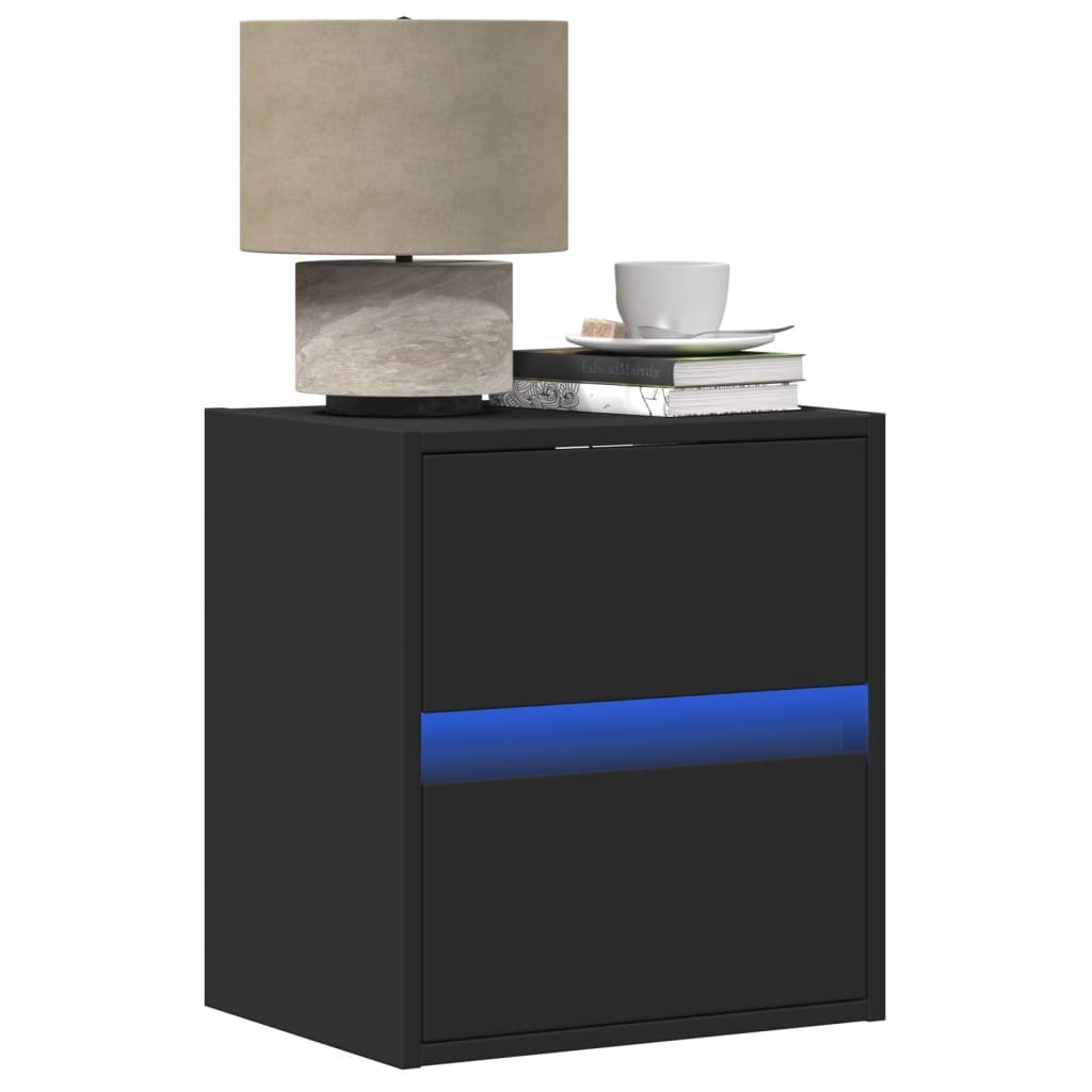 VidaXL Tv-wandmeubel met LED-verlichting 41x31x45 cm zwart