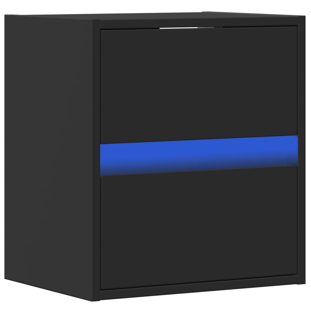 VidaXL Tv-wandmeubel met LED-verlichting 41x31x45 cm zwart