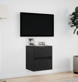 VidaXL Tv-wandmeubel met LED-verlichting 41x31x45 cm zwart