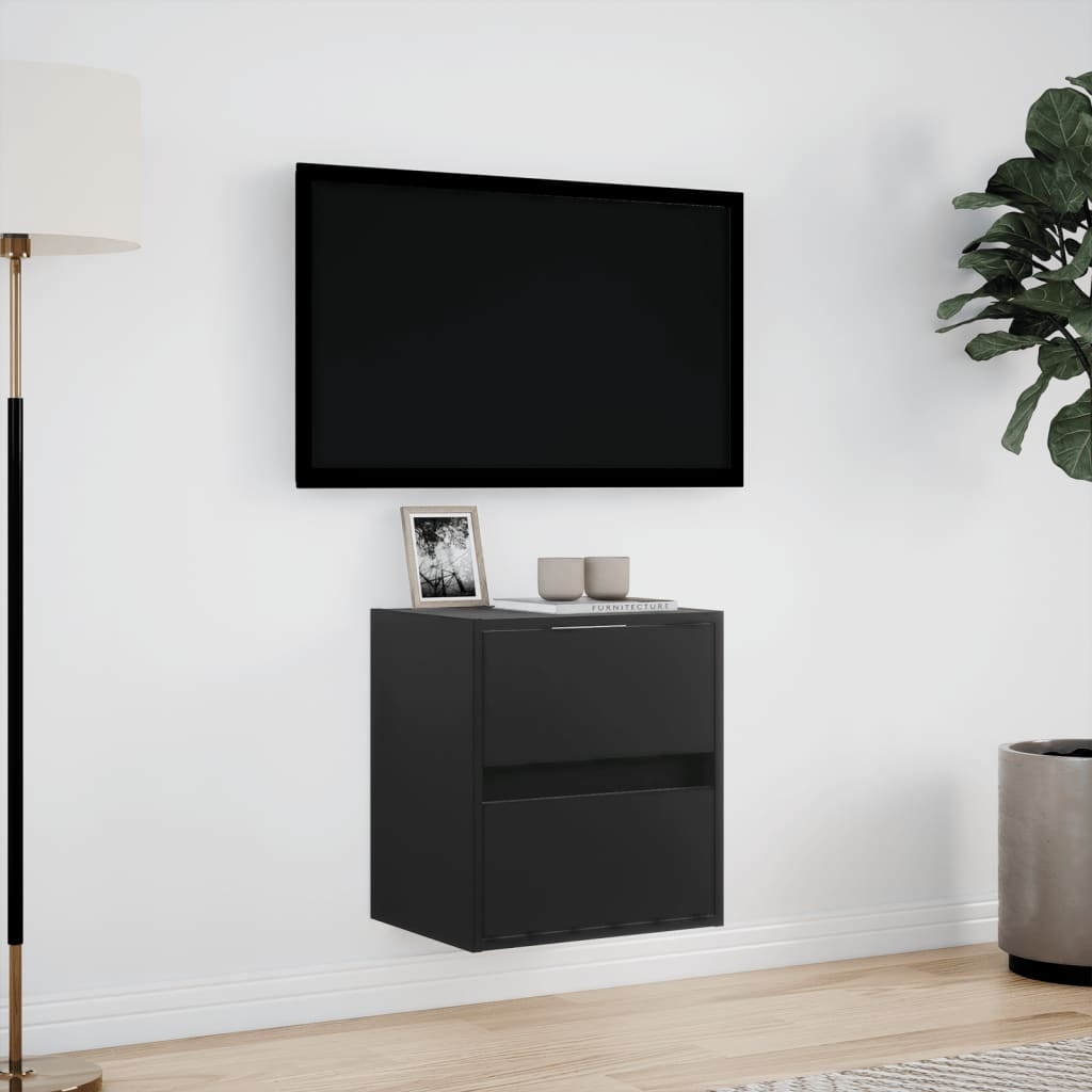 VidaXL Tv-wandmeubel met LED-verlichting 41x31x45 cm zwart