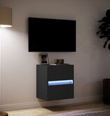 VidaXL Tv-wandmeubel met LED-verlichting 41x31x45 cm zwart