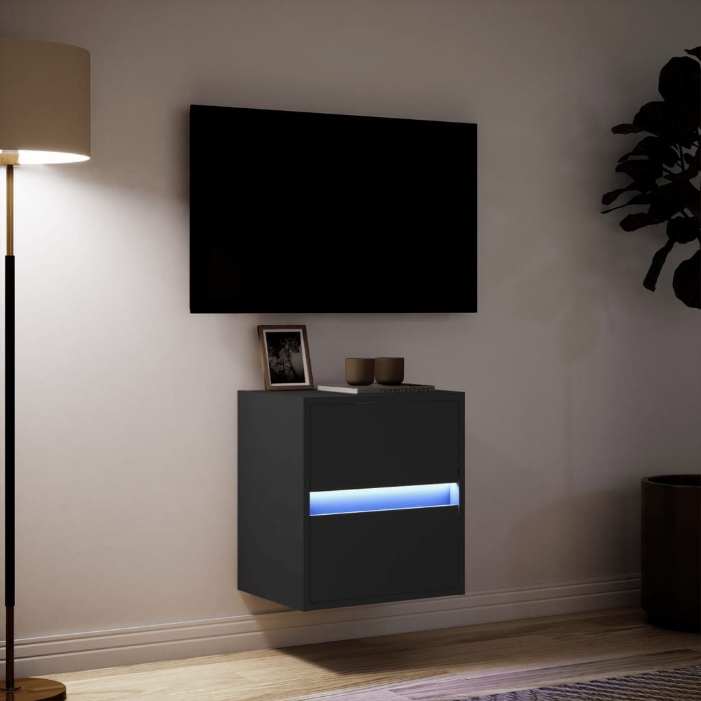 VidaXL Tv-wandmeubel met LED-verlichting 41x31x45 cm zwart