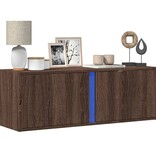 VidaXL Tv-wandmeubel met LED-verlichting 100x31x35 cm bruin eikenkleur