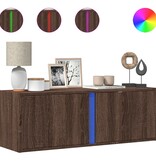 VidaXL Tv-wandmeubel met LED-verlichting 100x31x35 cm bruin eikenkleur