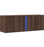 VidaXL Tv-wandmeubel met LED-verlichting 100x31x35 cm bruin eikenkleur