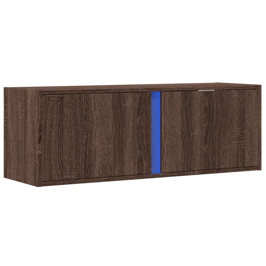 VidaXL Tv-wandmeubel met LED-verlichting 100x31x35 cm bruin eikenkleur