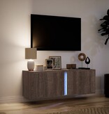 VidaXL Tv-wandmeubel met LED-verlichting 100x31x35 cm bruin eikenkleur