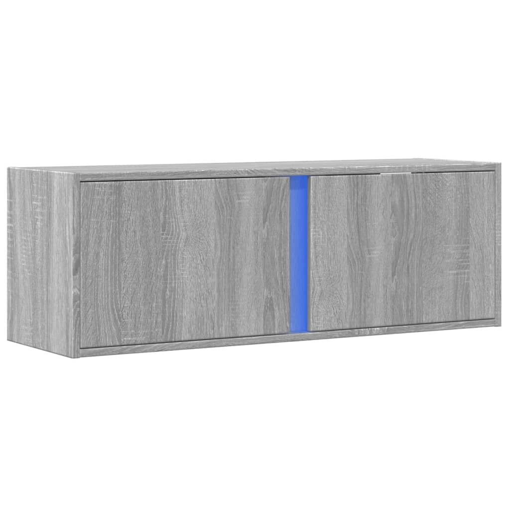 VidaXL Tv-wandmeubel met LED-verlichting 100x31x35 cm grijs sonoma