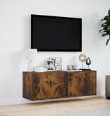 VidaXL Tv-wandmeubel met LED-verlichting 100x31x35 cm gerookt eiken