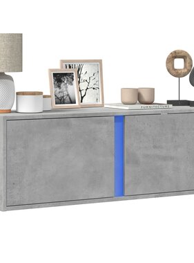 VidaXL Tv-wandmeubel met LED-verlichting 100x31x35 cm betongrijs