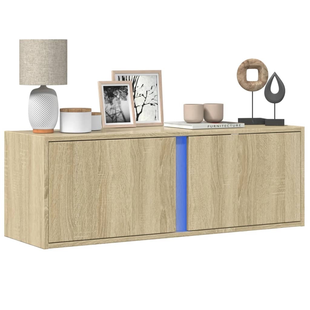 VidaXL Tv-wandmeubel met LED-verlichting 100x31x35 cm sonoma eiken