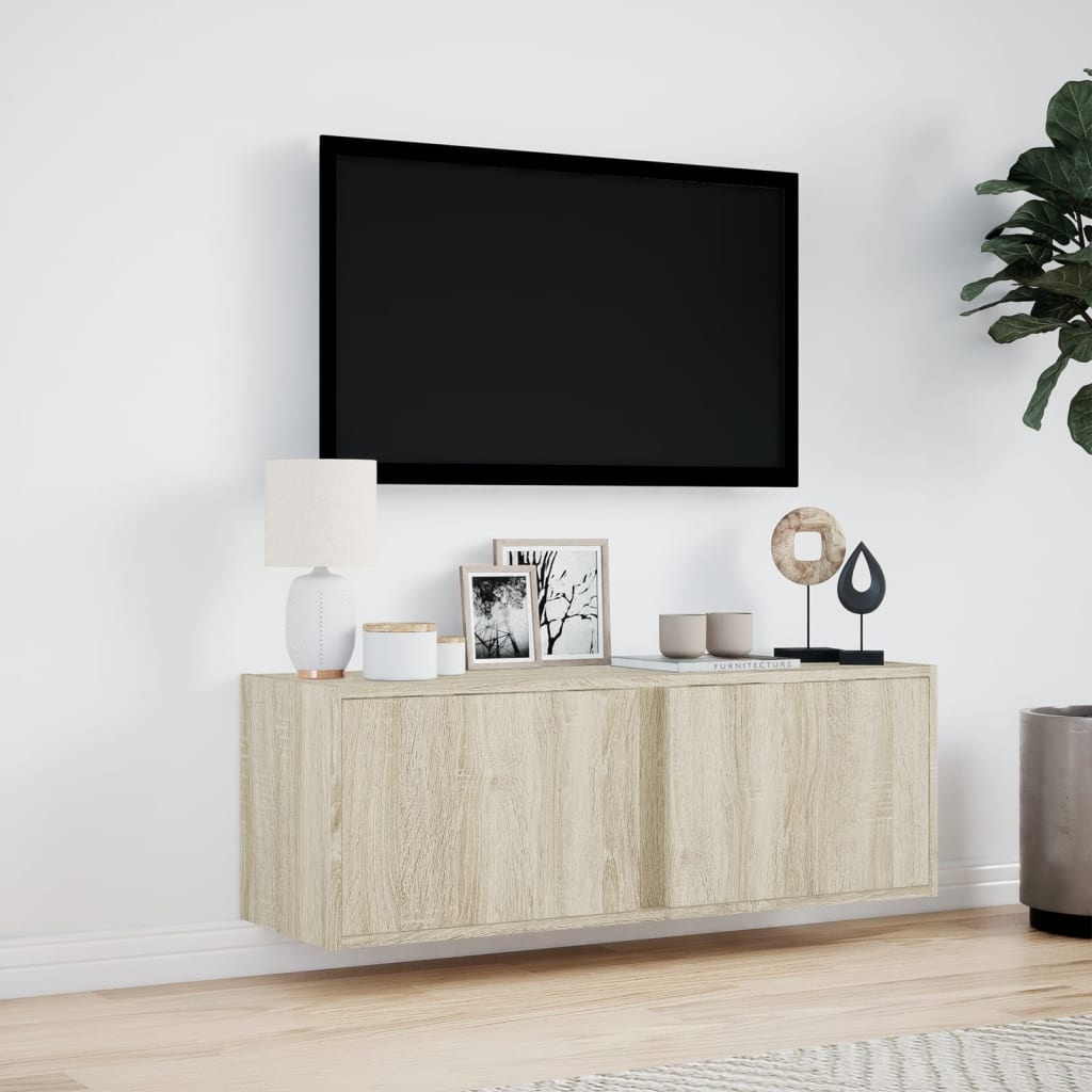 VidaXL Tv-wandmeubel met LED-verlichting 100x31x35 cm sonoma eiken