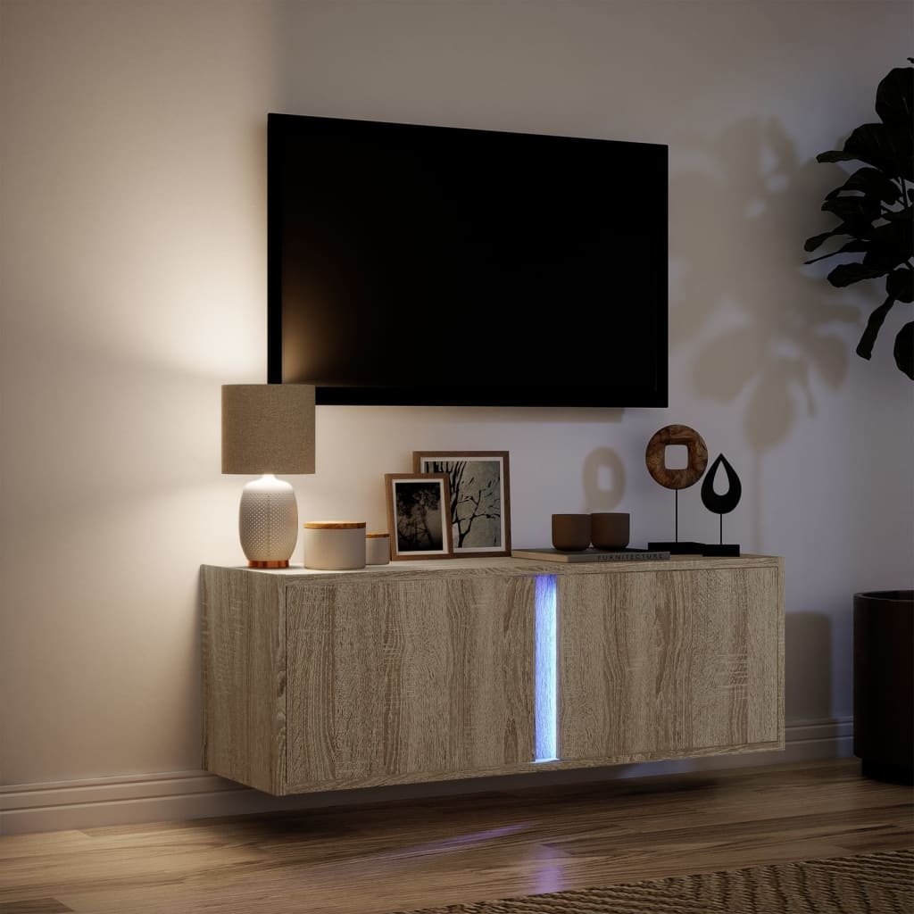 VidaXL Tv-wandmeubel met LED-verlichting 100x31x35 cm sonoma eiken