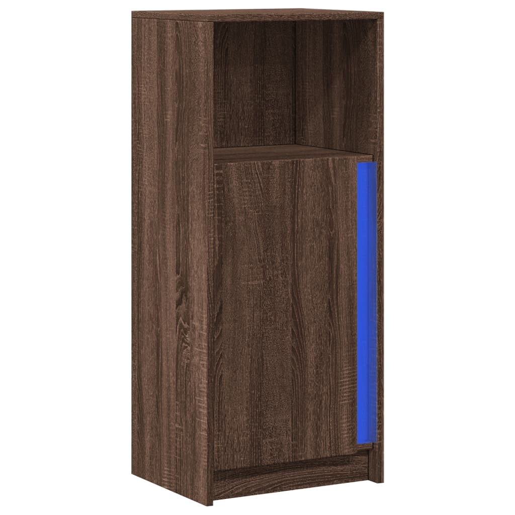 VidaXL Dressoir met LED 42,5x34x100 cm bewerkt hout bruin eikenkleur