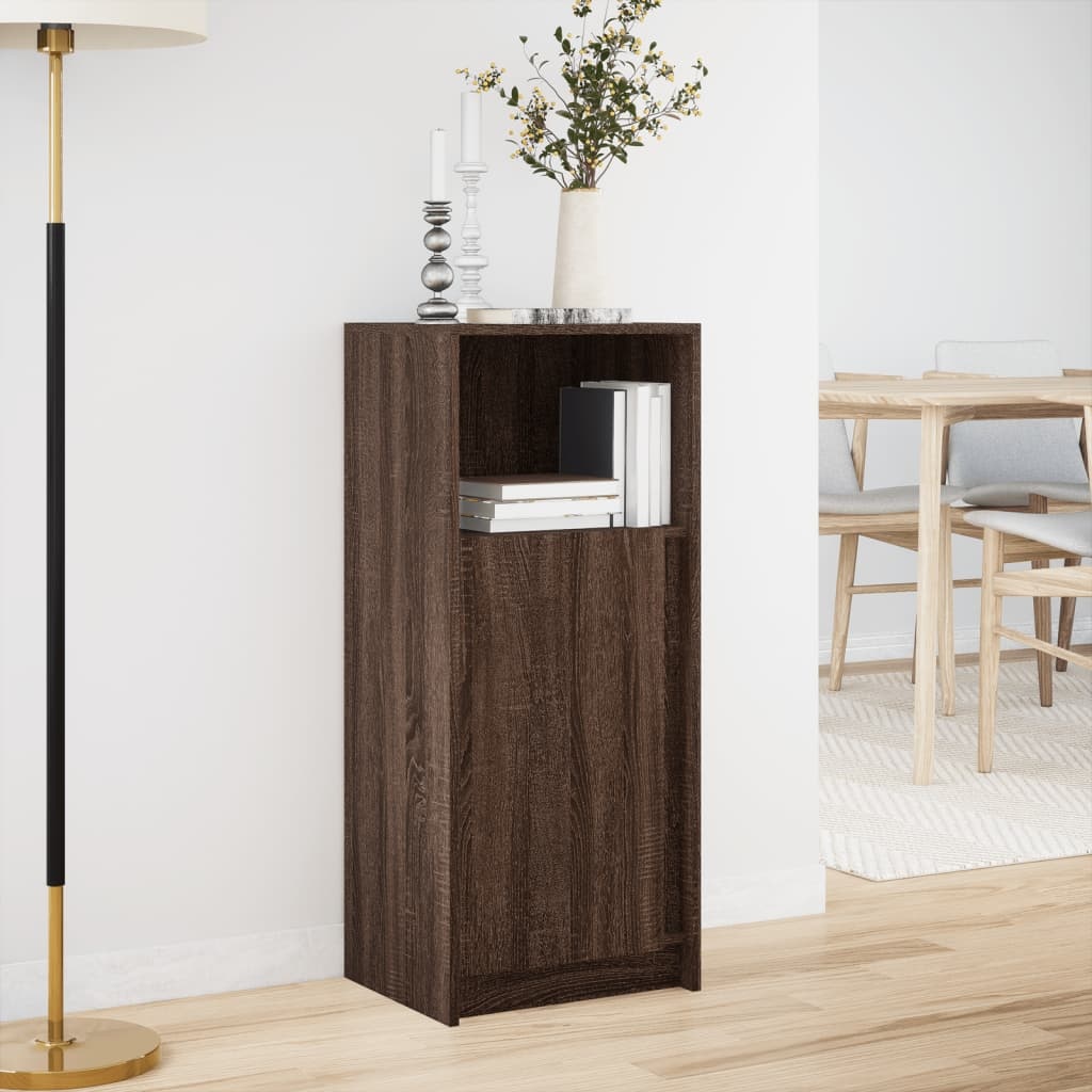 VidaXL Dressoir met LED 42,5x34x100 cm bewerkt hout bruin eikenkleur