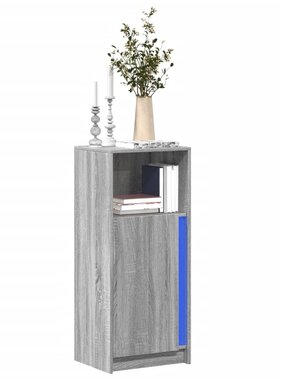 VidaXL Dressoir met LED 42,5x34x100 cm bewerkt hout grijs sonoma eiken