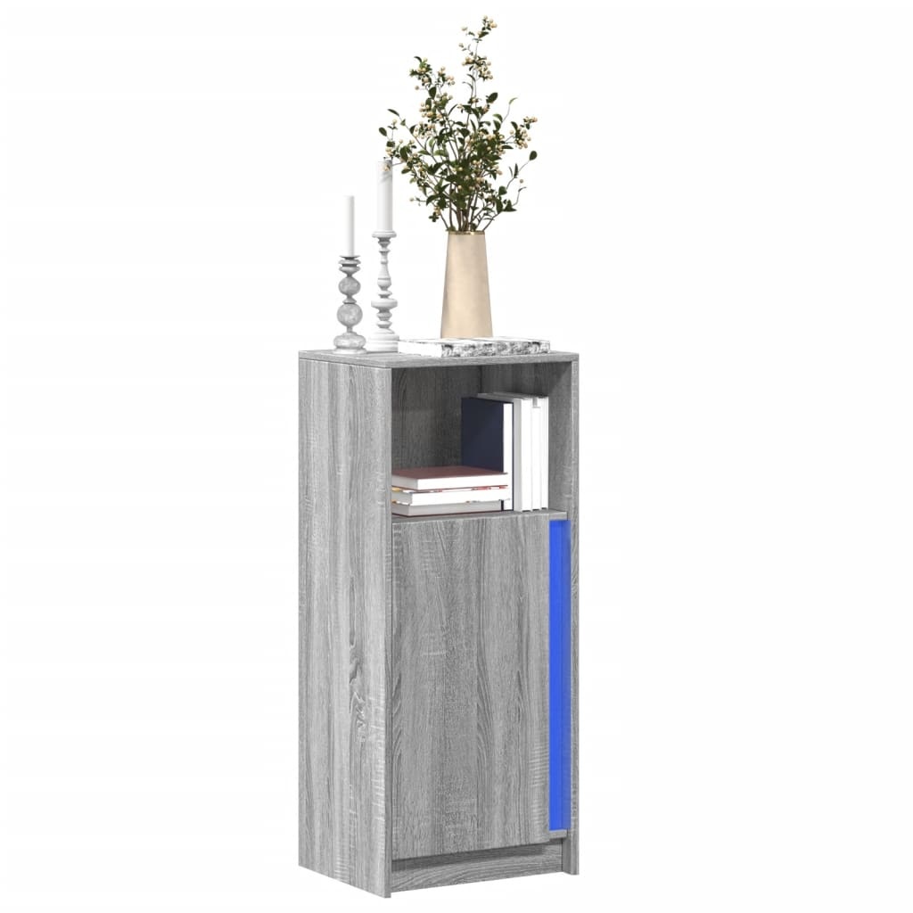 VidaXL Dressoir met LED 42,5x34x100 cm bewerkt hout grijs sonoma eiken