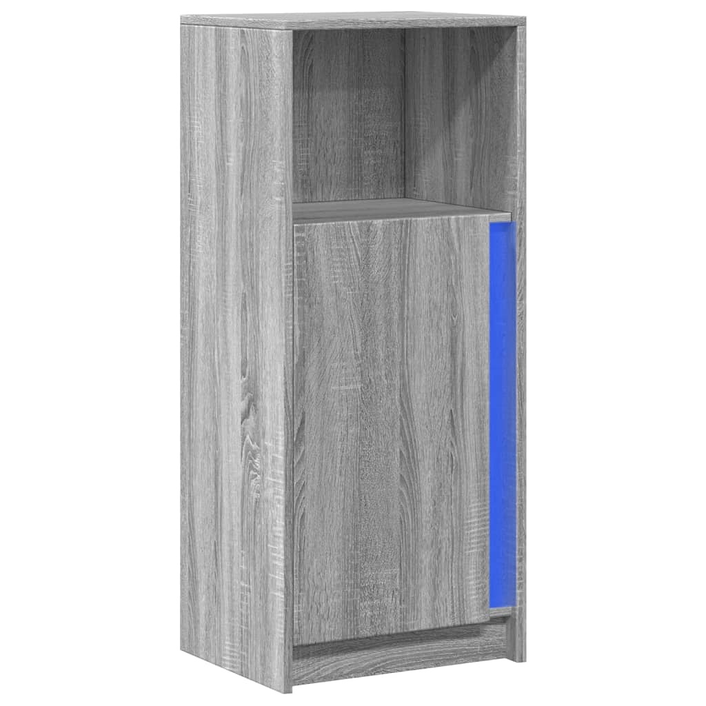 VidaXL Dressoir met LED 42,5x34x100 cm bewerkt hout grijs sonoma eiken