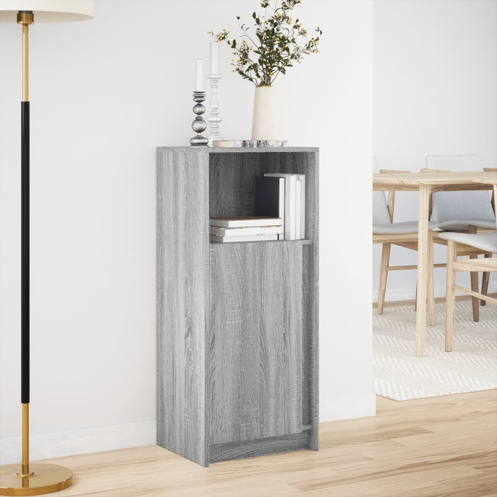 VidaXL Dressoir met LED 42,5x34x100 cm bewerkt hout grijs sonoma eiken