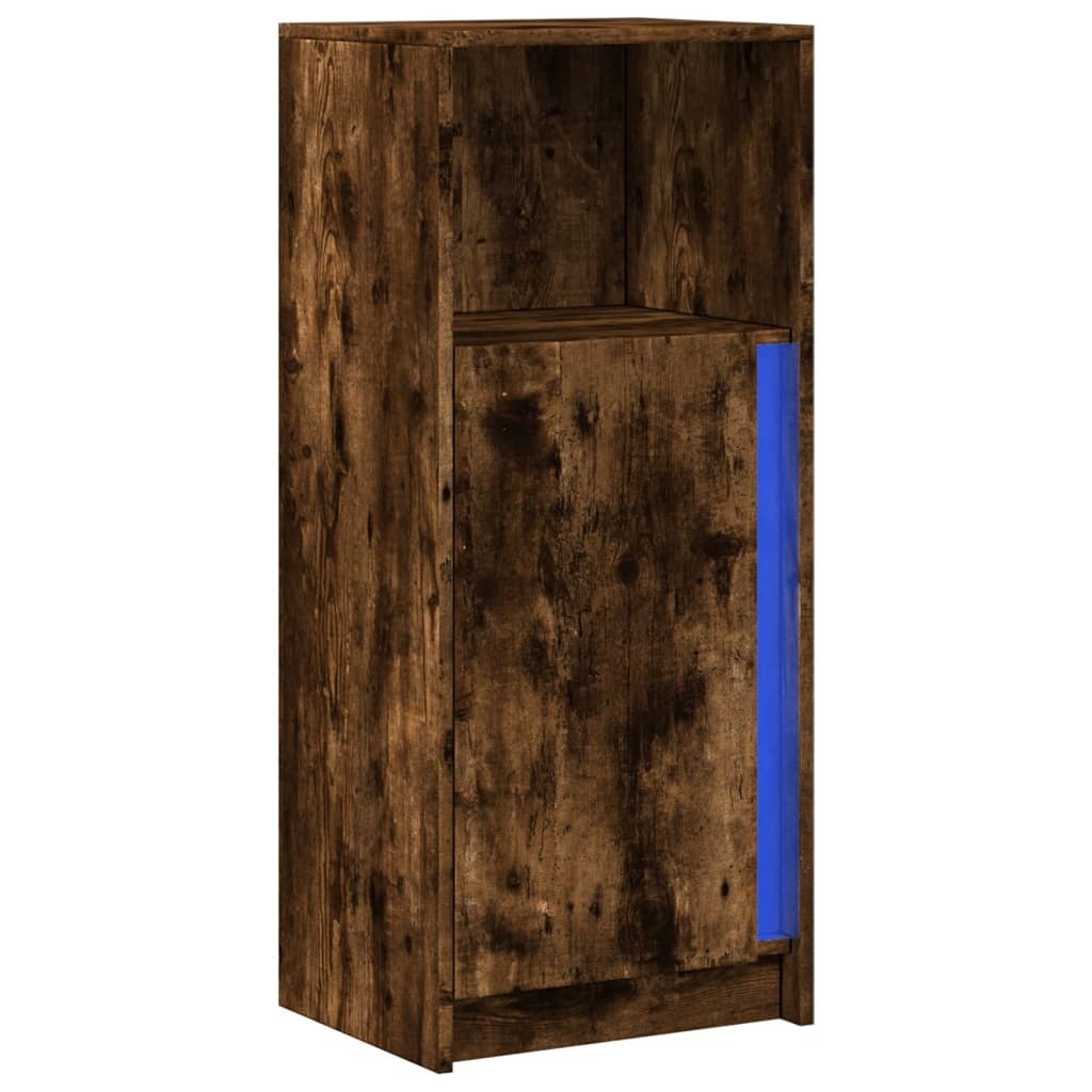 VidaXL Dressoir met LED 42,5x34x100 cm bewerkt hout gerookt eikenkleur