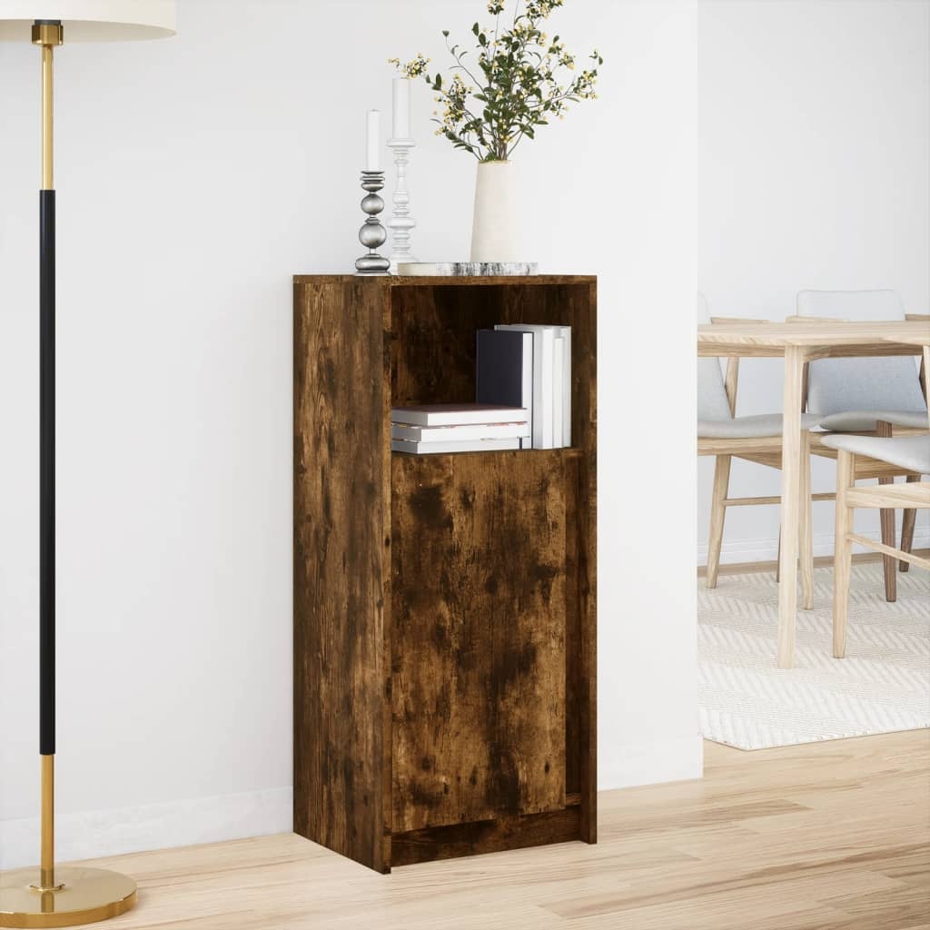 VidaXL Dressoir met LED 42,5x34x100 cm bewerkt hout gerookt eikenkleur