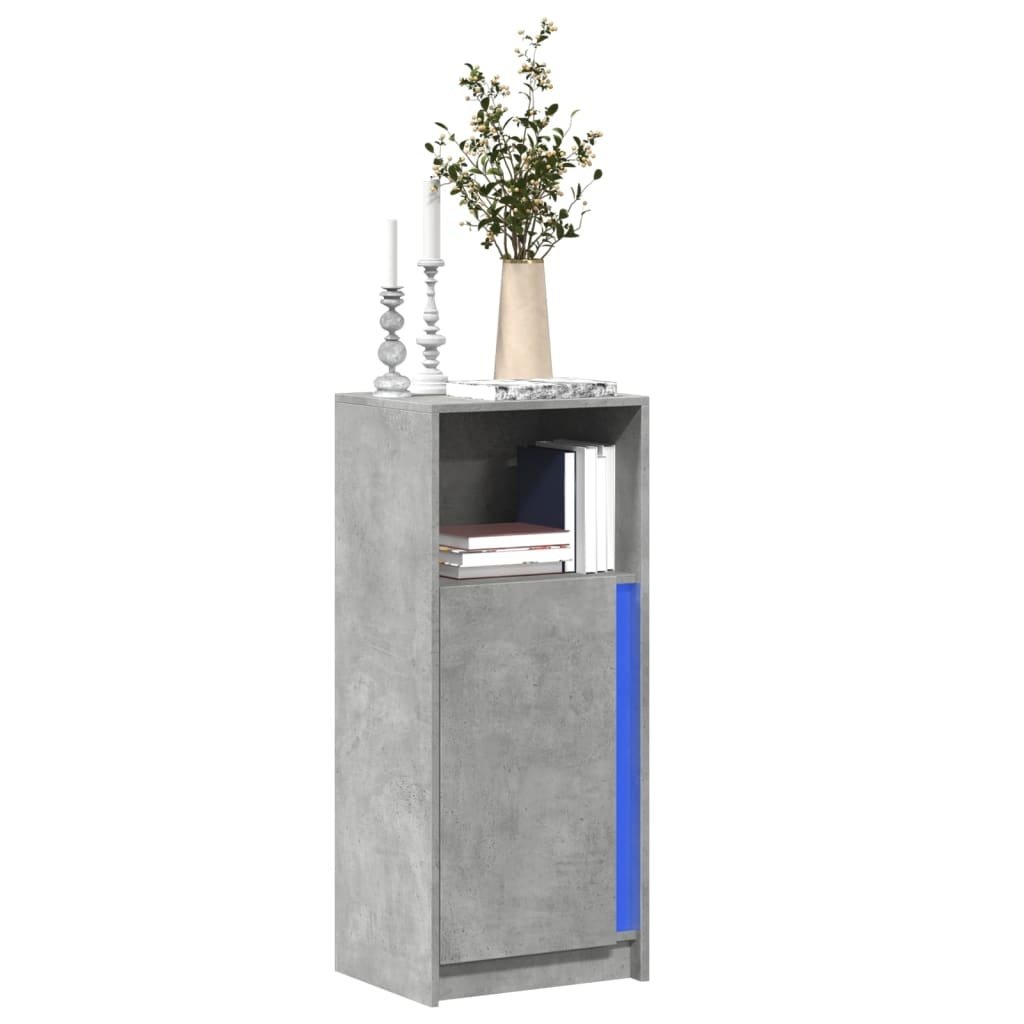 VidaXL Dressoir met LED 42,5x34x100 cm bewerkt hout betongrijs