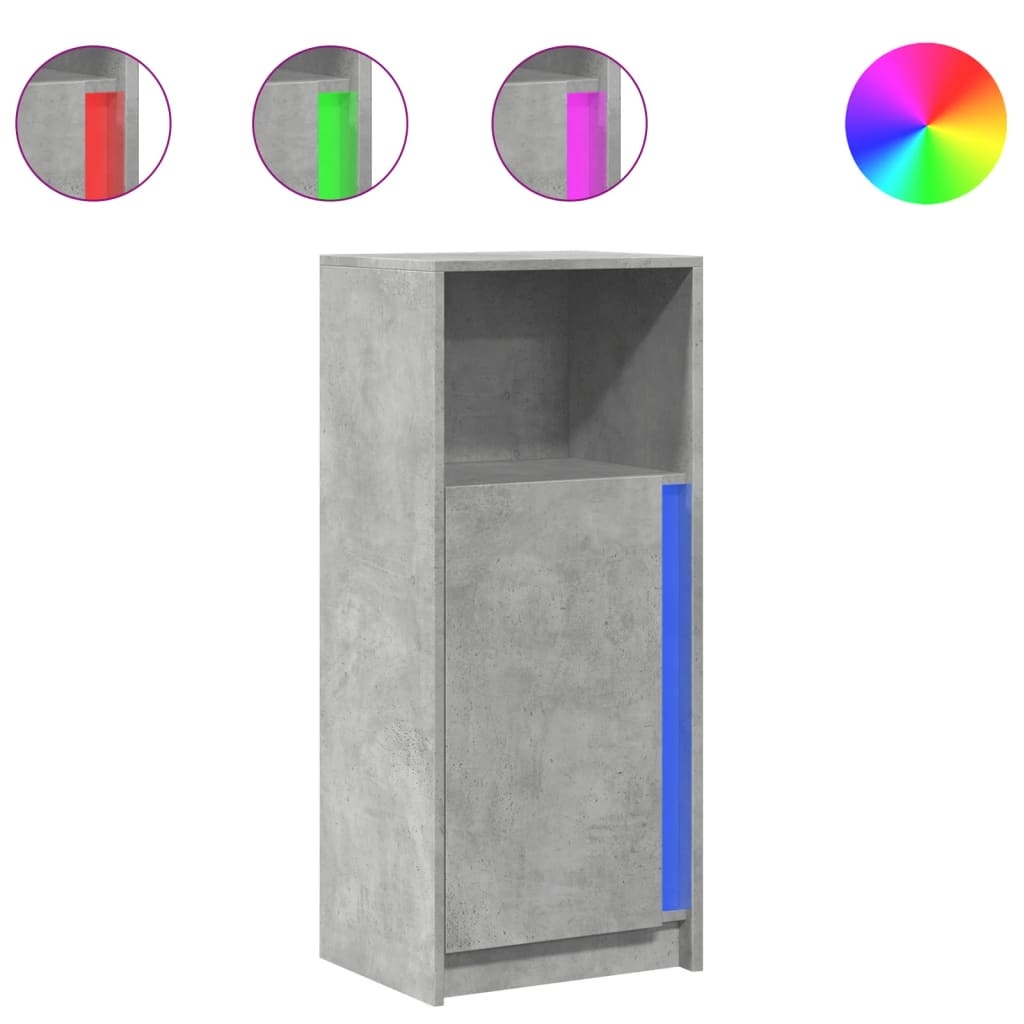 VidaXL Dressoir met LED 42,5x34x100 cm bewerkt hout betongrijs
