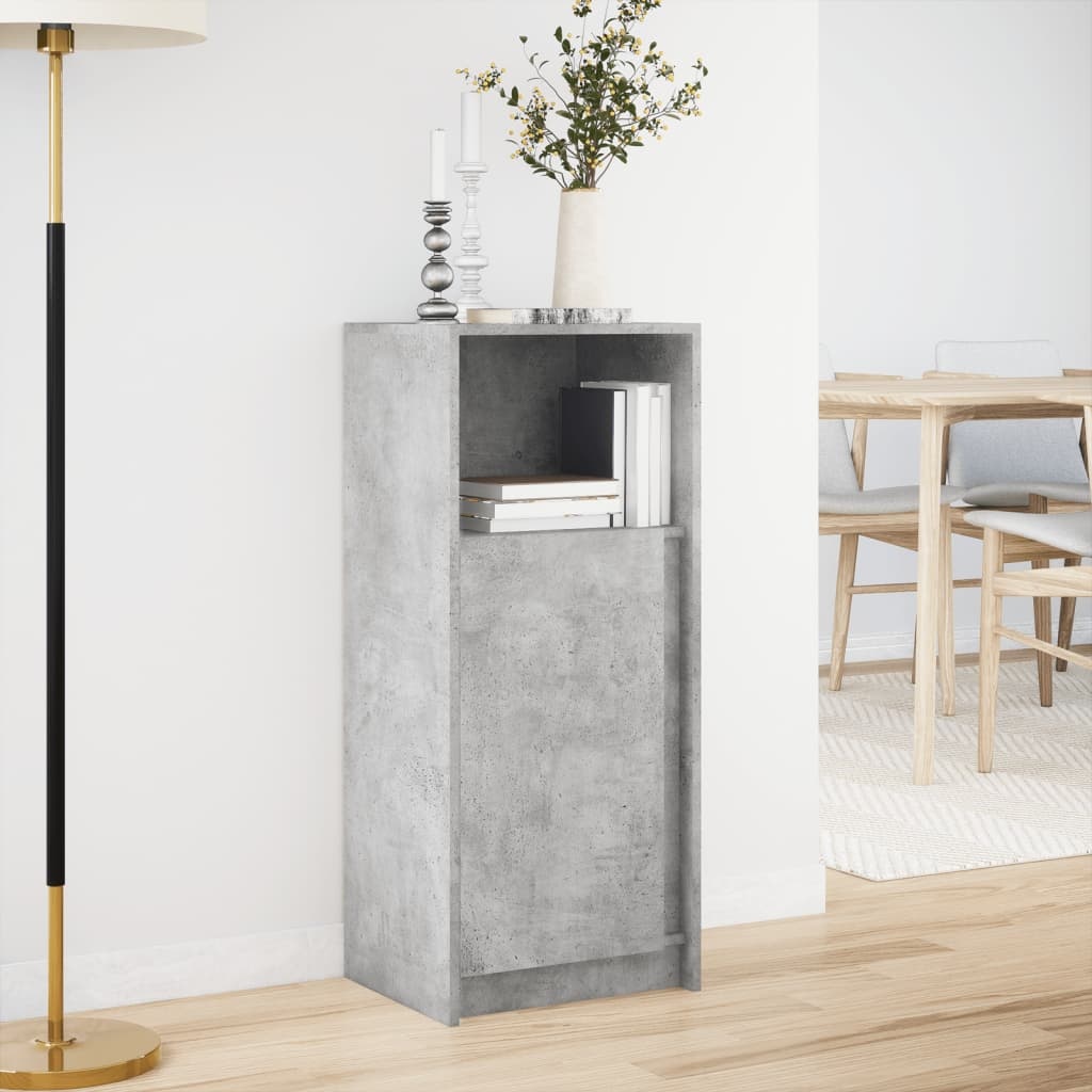 VidaXL Dressoir met LED 42,5x34x100 cm bewerkt hout betongrijs