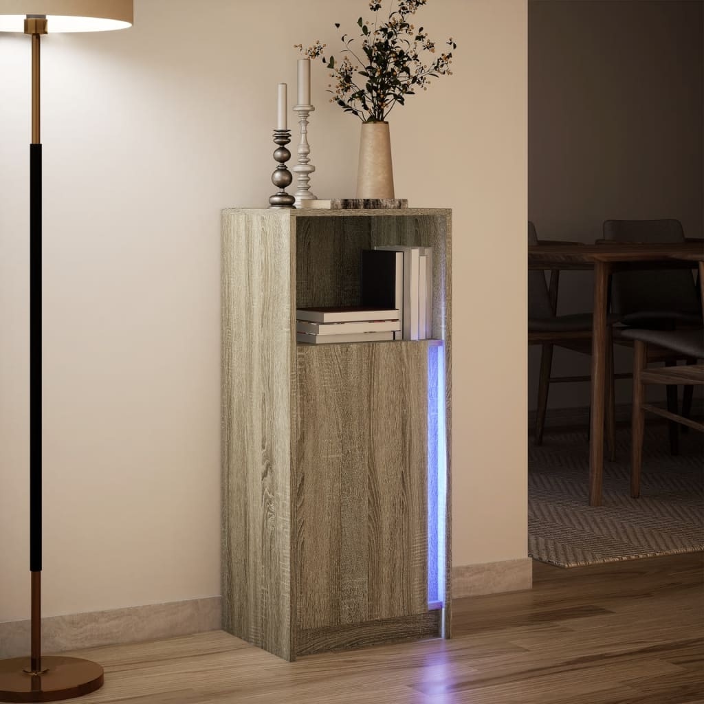 VidaXL Dressoir met LED 42,5x34x100 cm bewerkt hout sonoma eikenkleur