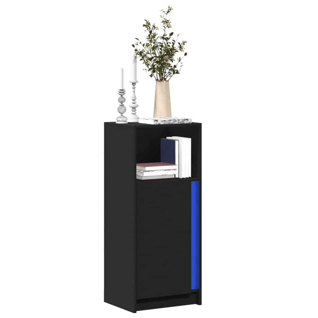 VidaXL Dressoir met LED 42,5x34x100 cm bewerkt hout zwart