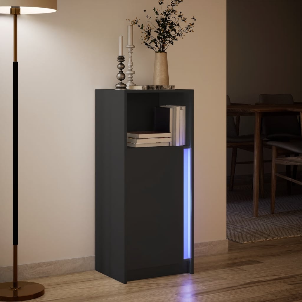 VidaXL Dressoir met LED 42,5x34x100 cm bewerkt hout zwart