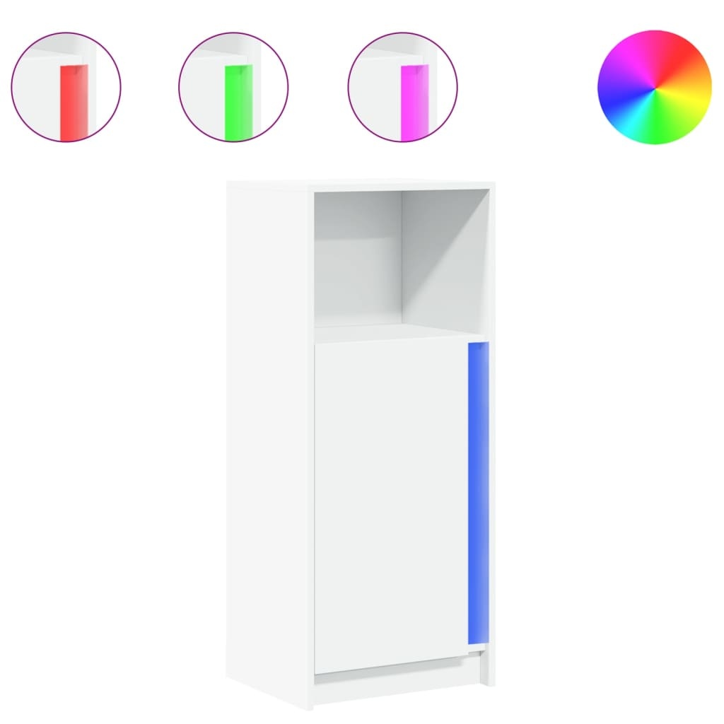VidaXL Dressoir met LED 42,5x34x100 cm bewerkt hout wit