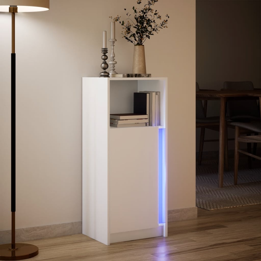 VidaXL Dressoir met LED 42,5x34x100 cm bewerkt hout wit