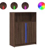 VidaXL Dressoir met LED 77x34x100 cm bewerkt hout bruin eikenkleur