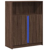VidaXL Dressoir met LED 77x34x100 cm bewerkt hout bruin eikenkleur