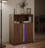 VidaXL Dressoir met LED 77x34x100 cm bewerkt hout bruin eikenkleur