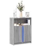 VidaXL Dressoir met LED 77x34x100 cm bewerkt hout grijs sonoma eiken