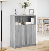 VidaXL Dressoir met LED 77x34x100 cm bewerkt hout grijs sonoma eiken