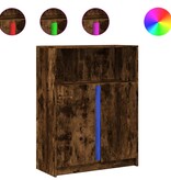 VidaXL Dressoir met LED 77x34x100 cm bewerkt hout gerookt eikenkleurig