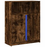 VidaXL Dressoir met LED 77x34x100 cm bewerkt hout gerookt eikenkleurig
