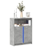 VidaXL Dressoir met LED 77x34x100 cm bewerkt hout betongrijs